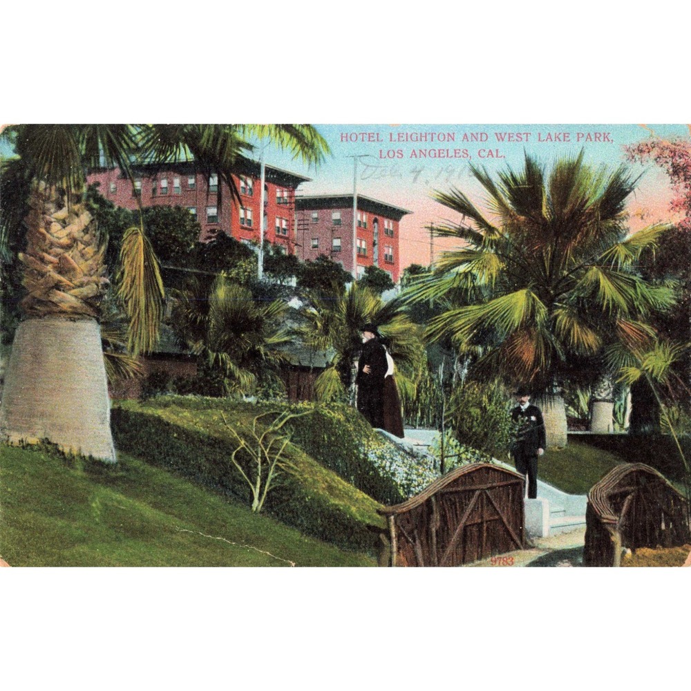 Hotel Leighton West Lake Park Los Angeles CA Vtg Postcard Divided Back 1910s - Picture 1 of 2